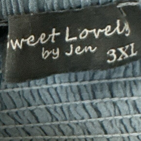 Sweet Lovely By Jen Womans 3XL Light Blue Romper Wide Leg Vacay Resort Smocked - Picture 8 of 10